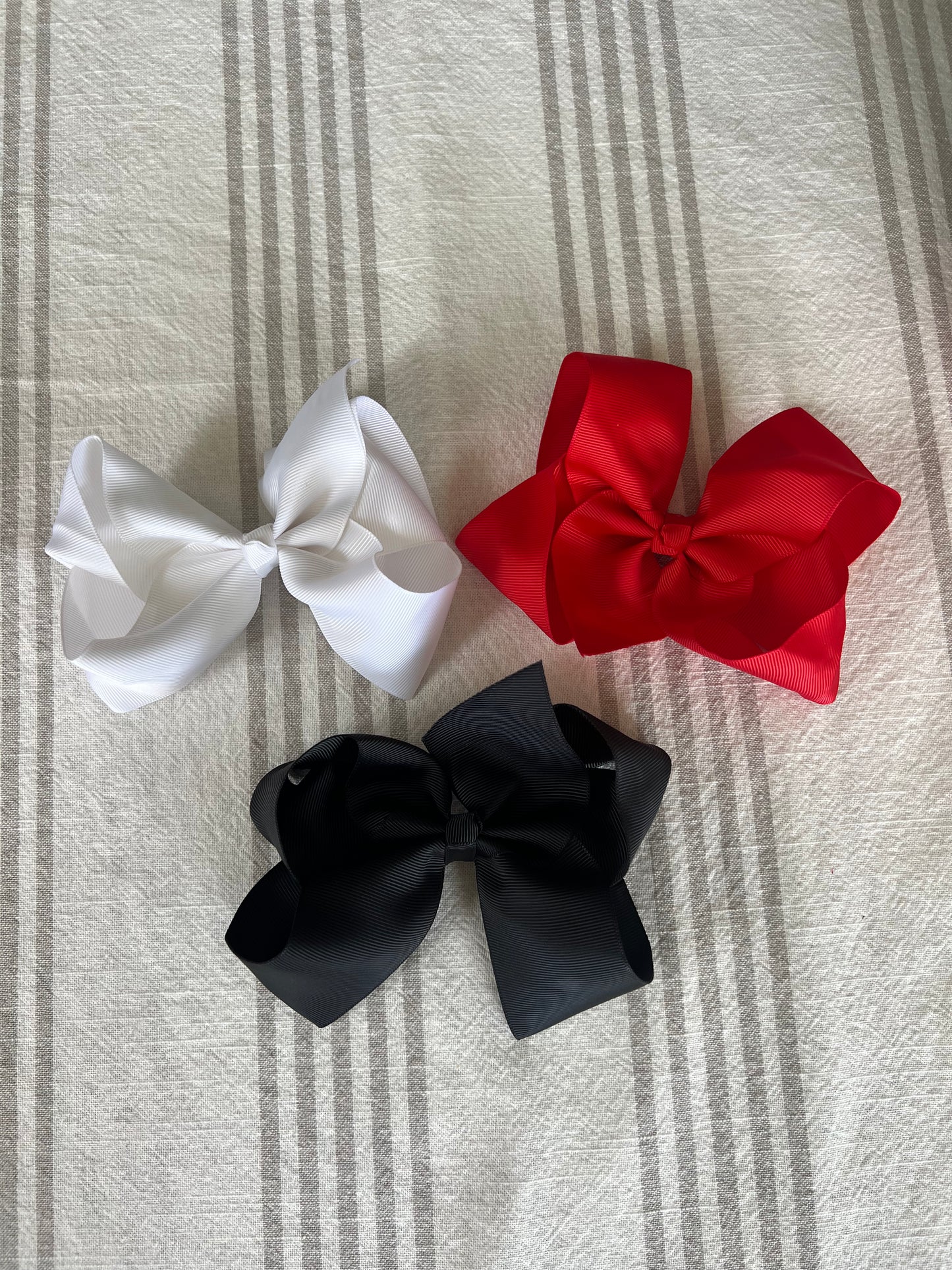 Red White and Black Game Day Bow Bundle