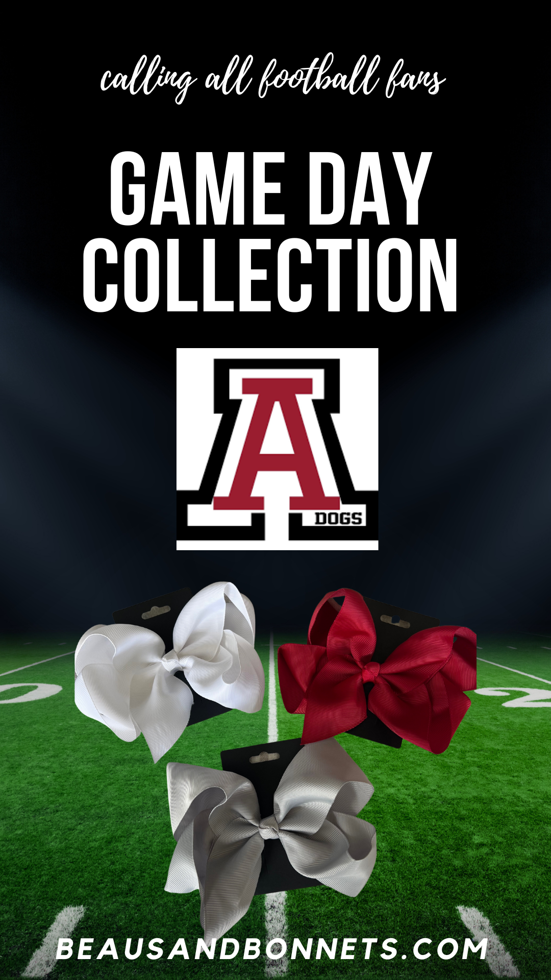 Cardinal, Gray, and White Game Day Bow Bundle