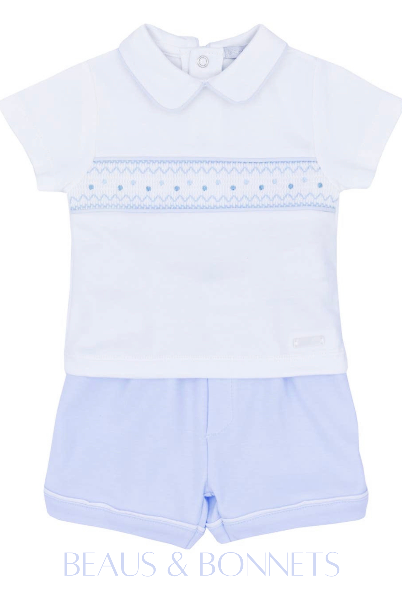 Baby Boys polo shirt and short with smocking detail