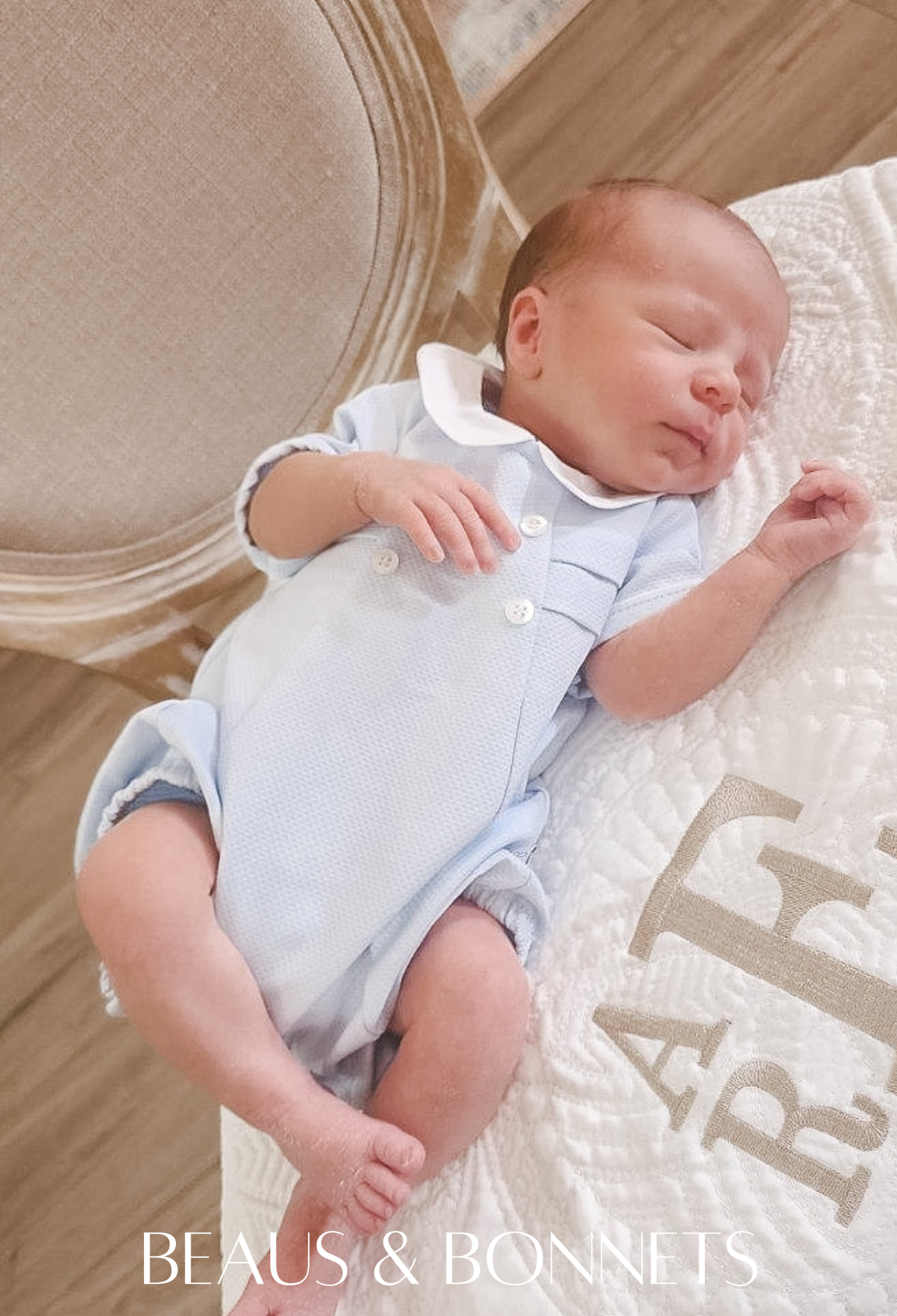 Baby Blue Pleated Front Romper