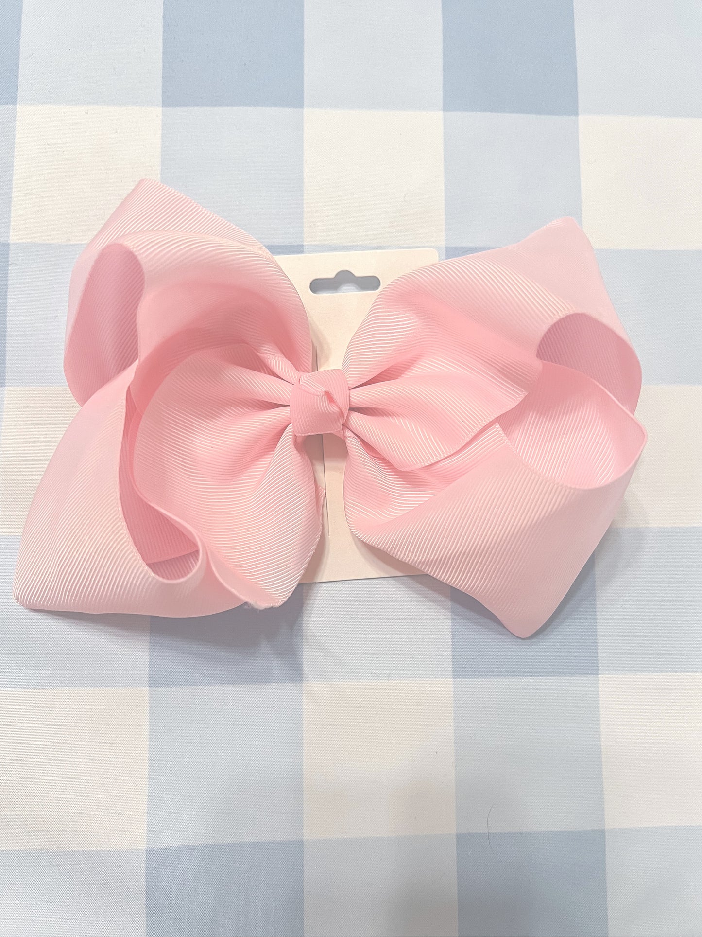 Giant 8 inch Bow Alligator Clip - light pink