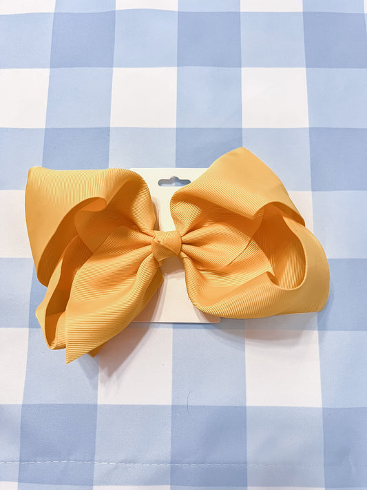 Giant 8 inch alligator clip bow - Bright Yellow