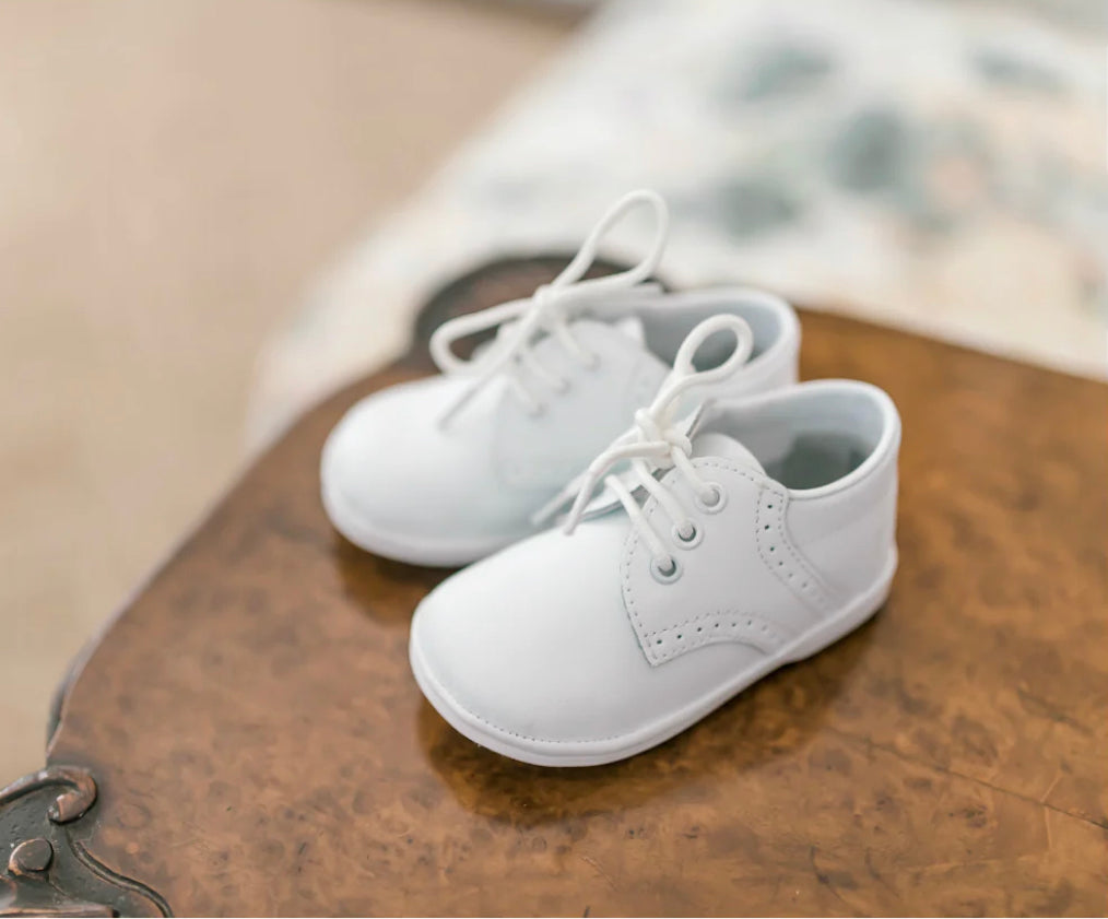 Preorder James Boy's White Leather Lace Up Shoe (Baby)
